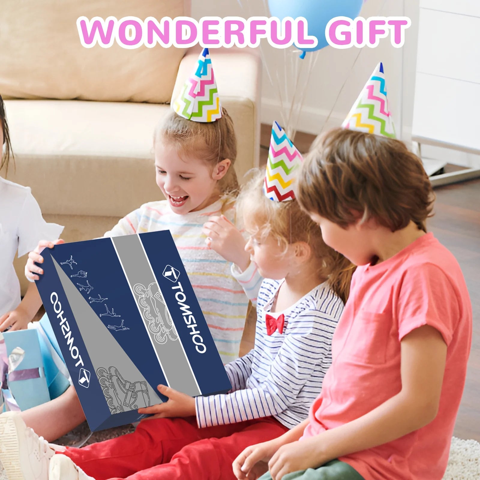 Kids adjustable roller blades with light-up wheels and secure triple closure system for boys and girls